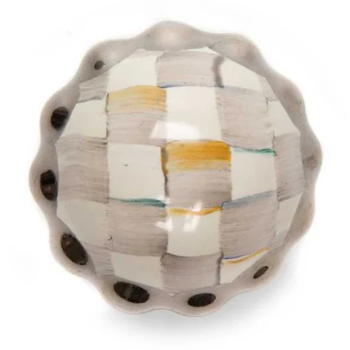 Sterling Check Petit Four Round Knob