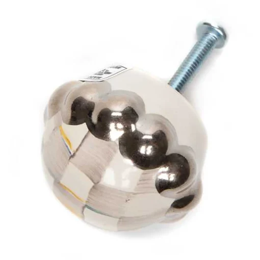 Sterling Check Petit Four Round Knob