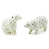 Sterling Check Polar Bear Figurines, Set of 2