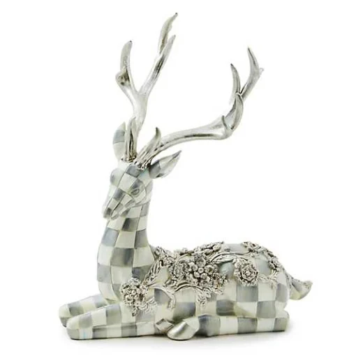 Sterling Check Resting Silver Garland Deer