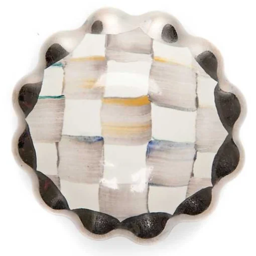 Sterling Check Round Knob