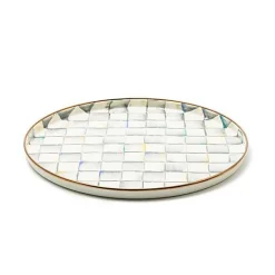 Sterling Check Round Tray