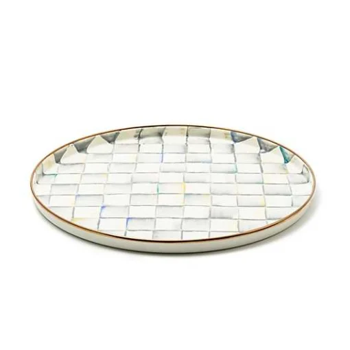 Sterling Check Round Tray