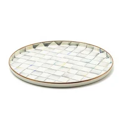 Sterling Check Round Tray