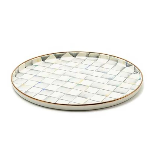 Sterling Check Round Tray