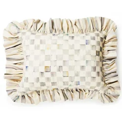 Sterling Check Ruffle Lumbar Pillow