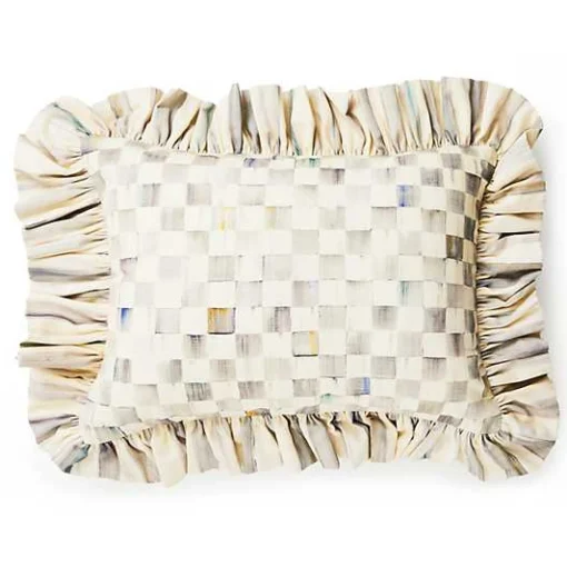 Sterling Check Ruffle Lumbar Pillow