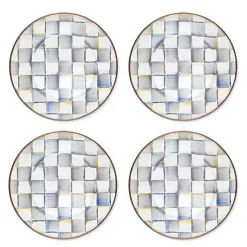 Sterling Check Salad Plates, Set of 4