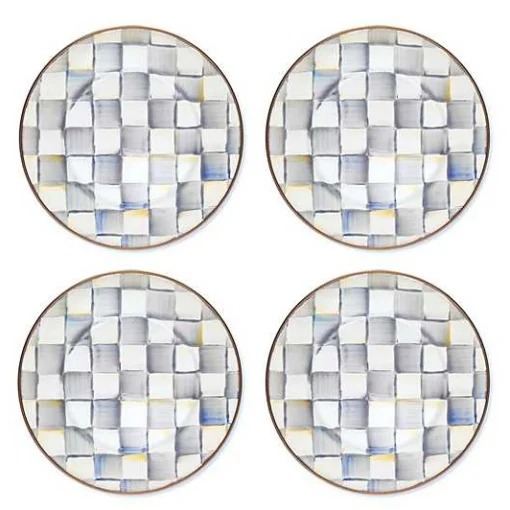 Sterling Check Salad Plates, Set of 4