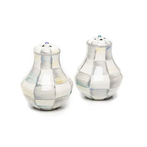 Sterling Check Salt  Pepper Shakers