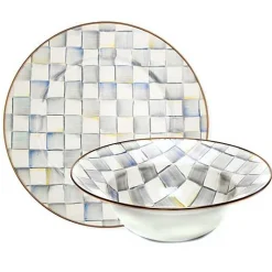 Sterling Check Serving Platter  Bowl Set