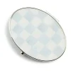 Sterling Check Silver Plated Compact Mirror