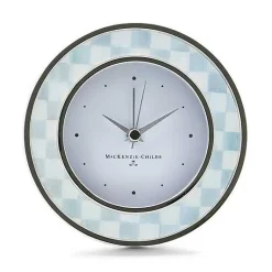 Sterling Check Silver Plated Round Desk Clock