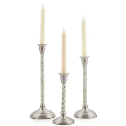 Sterling Check Small Candlestick