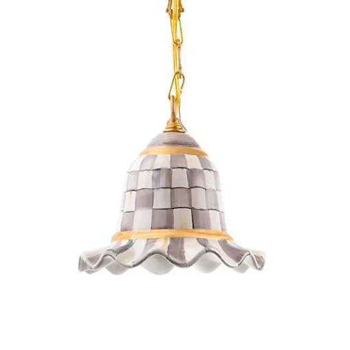 Sterling Check Small Ceramic Pendant Lamp
