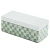 Sterling Check Small Lacquer Decorative Box with Hinged Lid