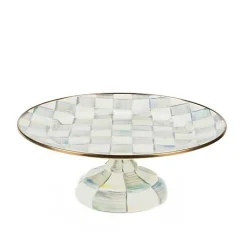 Sterling Check Small Pedestal Platter