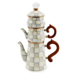 Sterling Check Stackable Coffee Set