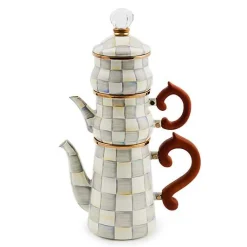 Sterling Check Stackable Coffee Set