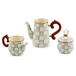 Sterling Check Stackable Coffee Set