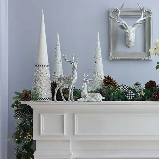 Sterling Check Standing Silver Garland Deer