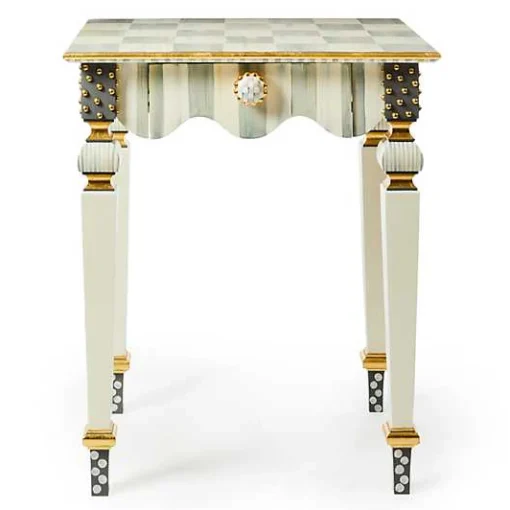 Sterling Check  Stripe Side Table