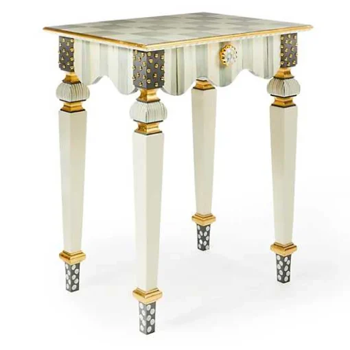 Sterling Check  Stripe Side Table