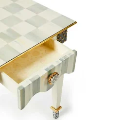 Sterling Check  Stripe Side Table