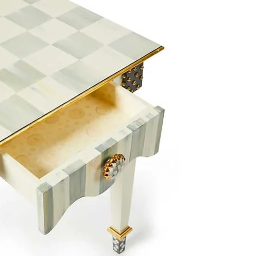 Sterling Check  Stripe Side Table