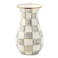 Sterling Check Tall Vase
