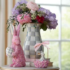 Sterling Check Tall Vase