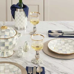 Sterling Check Wine Glass