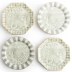 Sterling Cottage Dessert Plates,  Set of 4