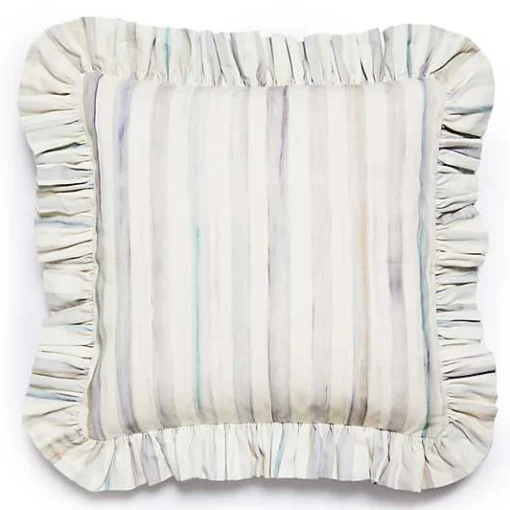 Sterling Stripe Ruffle Throw Pillow