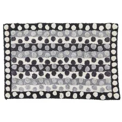 Stripe  Dot Grey Bath Rug