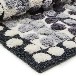 Stripe  Dot Grey Bath Rug