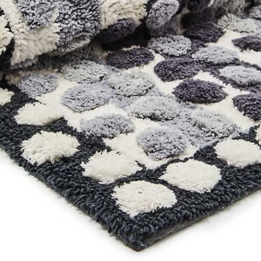 Stripe  Dot Grey Bath Rug