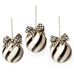 Striped Swirl Capiz Ornaments, Set of 3