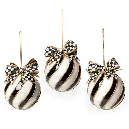Striped Swirl Capiz Ornaments, Set of 3