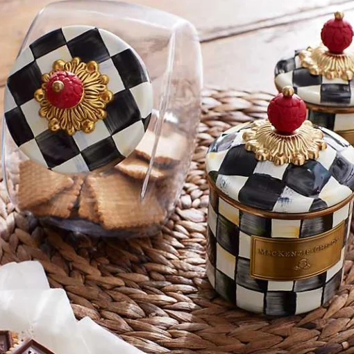 Sweets Jar with Courtly Check Enamel Lid