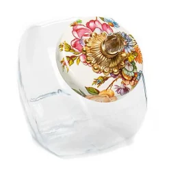 Sweets Jar with White Flower Market Lid
