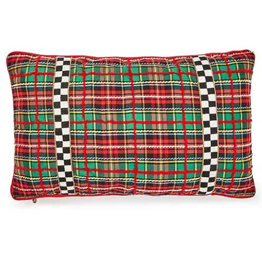 Tartan Beaded Lumbar Pillow