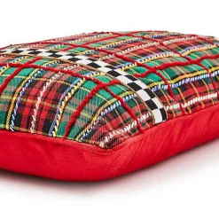 Tartan Beaded Lumbar Pillow