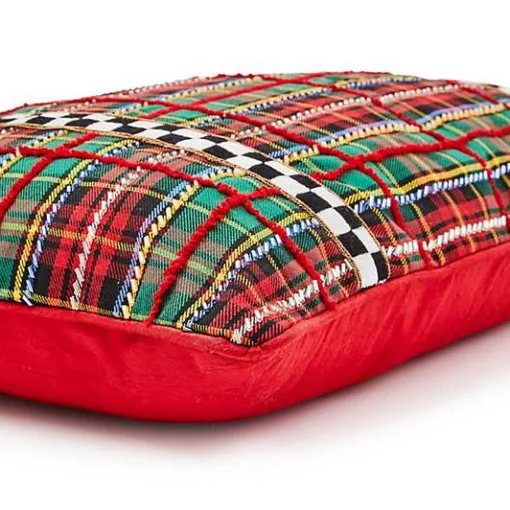 Tartan Beaded Lumbar Pillow