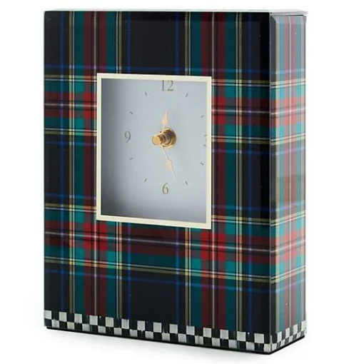 Tartan Black Carriage Clock