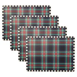 Tartan Black Cork Back Placemats, Set of 4