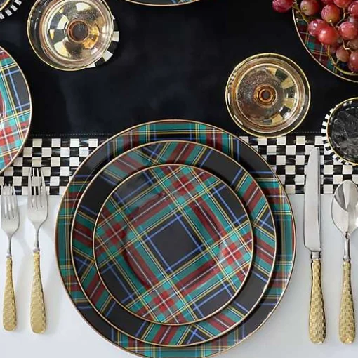 Tartan Black Salad/Dessert Plate