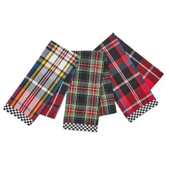 Tartan Check Assorted Woven Dish Towels, Set of 3