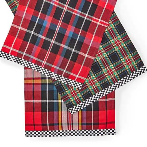 Tartan Check Assorted Woven Dish Towels, Set of 3