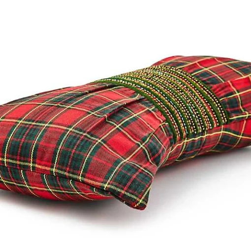 Tartan Red Bow Throw Pillow